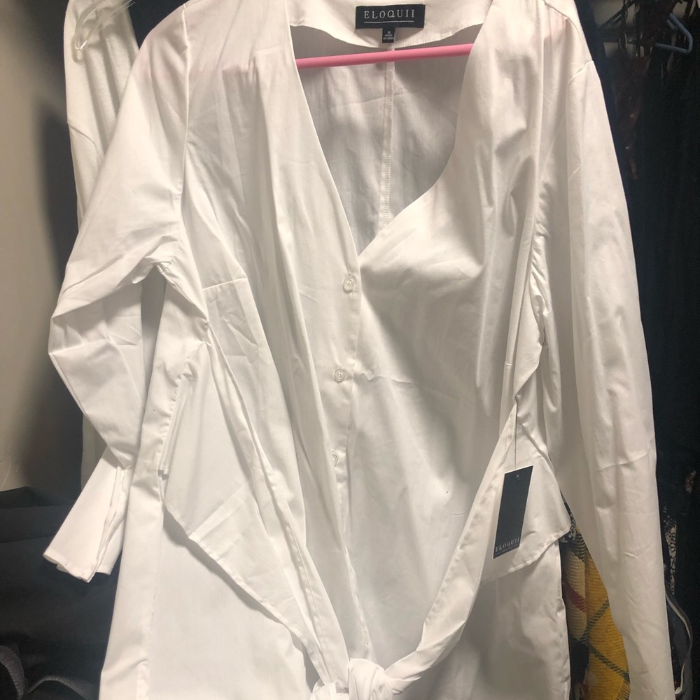 NWT Collarless Blouse with Tie